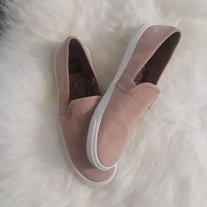 Pink slip on shoes